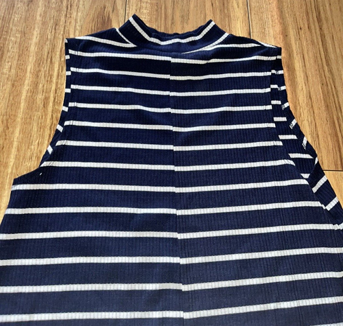 Cotton On Blue striped sleeveless t-shirt dress sz S- excellent condition - Picture 3 of 5