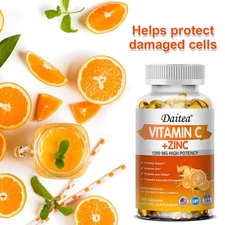 VITAMIN C +ZINC Promote The Health Of Hair Skin Nails And Joints 120 Capsule