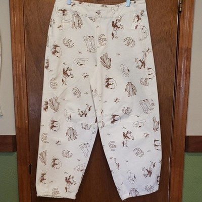 NWT Women's Cream Cowboy Print Barrel Jeans Size 13