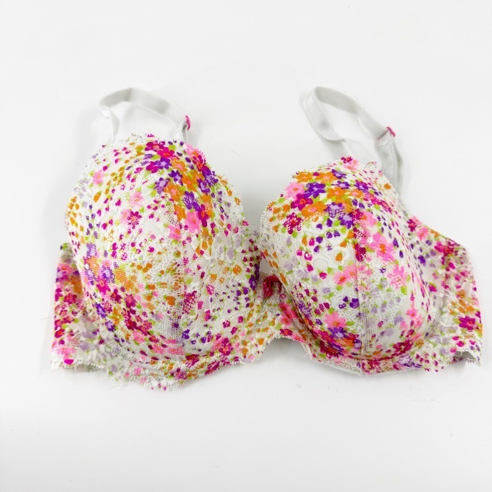 ✅ Victoria's Secret Dream Angels Lined Demi w Sequin SIZE 34DD PINK/WHITE/PURPLE