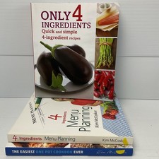 4 Ingredients Cookbooks X3 books Quick & Simple One Pot Menu Planning Recipes