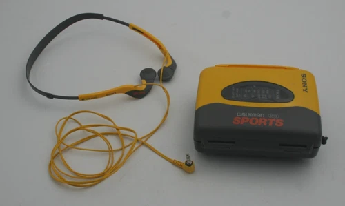 Vintage Sony Sports Walkman AM/FM Cassette w/ Headphones Not Working For Parts
