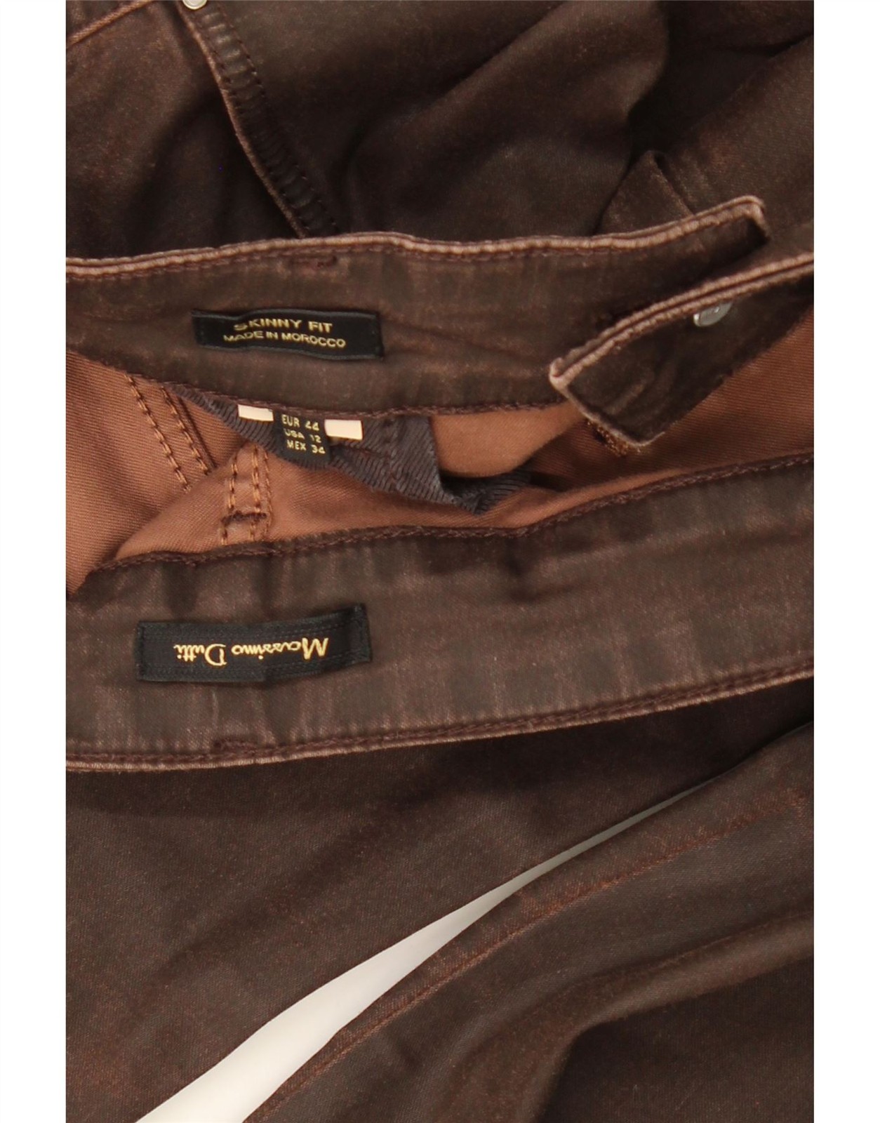 MASSIMO DUTTI Womens Skinny Casual Trousers EU 44 XL W34 L30 Brown DS11 thumbnail 3