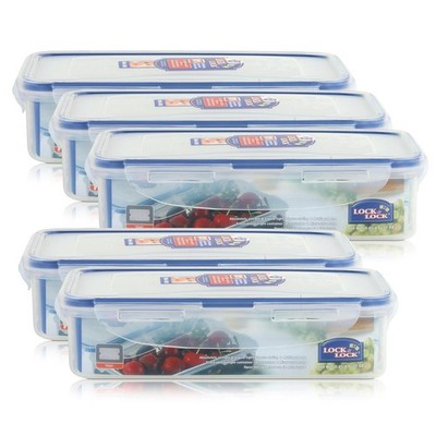 Lock&Lock HPL816T Frischhaltedose 800ml - Luft & Wasserdicht (5er Pack)