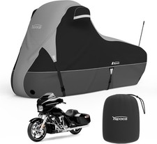 YSAPCE Motorcycle Cover 600D Waterproof for Harley Davidson Touring Models, Road