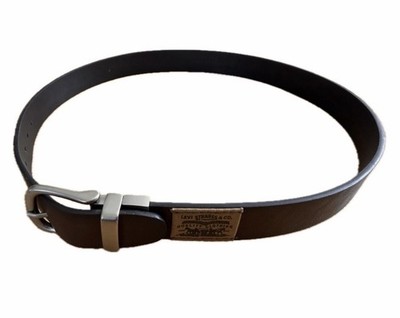 Levis Boy's Reversible Nickel Logo Patch Belt L 30-32 Brown/Black