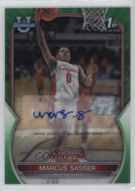 2022 Bowman U Chrome Prospect Green Refractor 91/99 Marcus Sasser #93 Auto 11ba