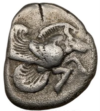 Ionia Clazomenae 5th Century BC Diobol Greek Gorgon Boar Silver AR Coin NGC Ch F