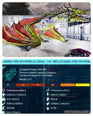 ark survival ascended pve EVENT ZOMBIE LIGHTENING WVYERN LEVEL 380 CLONES ONLY