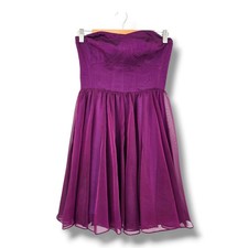 Guess Los Angeles Strapless Party Dress Purple Sweetheart Fit Flare Size 4