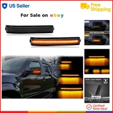 LED Side Mirror Turn Signal Lights Smoked Smoke Amber Switchback Waterproof