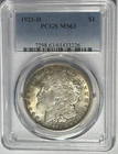 1921 D  MORGAN DOLLAR PCGS MS 63