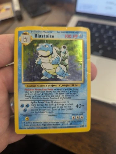 Pokémon TCG Blastoise Holo Card Base Set 2/102