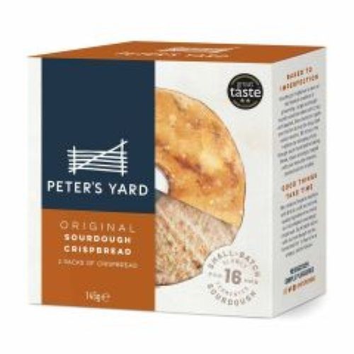 Peter's Yard Original Sourdough Crispbread Medium with Hole 145g - Pack of 3