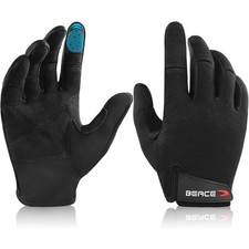 Full Finger Weight Lifting Gym Gloves with Anti-Slip Leather Palm for Workout...