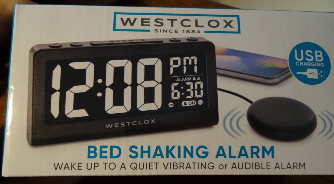 Westclox Bed Shaking Alarm Clock w/ Vibrating Pad USB Charging – New