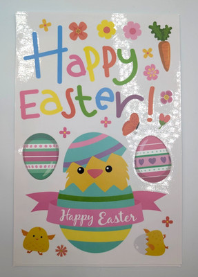 9 Sheets Easter Window Clings Bunny Window Clings Easter Egg Clings