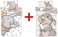 Disney Dumbo Bambi Klopfer Cartoon Kinderbettwäsche 100x135cm 2er Bettwäsche-Set