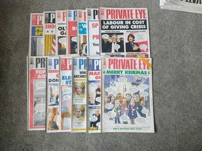Private Eye Magazine Late 2024 Back issues x 13 1627-1639 Jul 2024 - Jan 2025