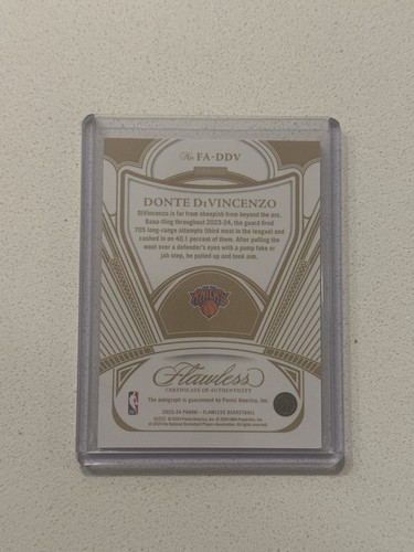 2023-24 Panini Flawless Flawless Autographs Donte DiVincenzo /8 - Picture 2 of 2