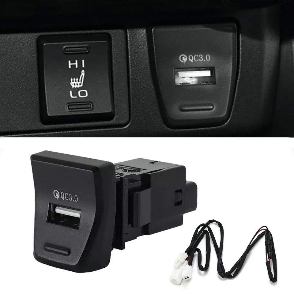 Adaptador USB QC 3.0 1 PIEZA cargador concentrador consola central LED para Toyota RAV4 2020-2022 Foto 3 de 4