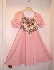 Girls Size Large 10-12 Dinner Party Dress Pink Floral Tapestry Design New Dress