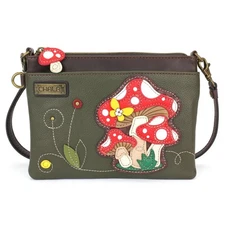 MUSHROOMS MINI CROSSBODY PURSE BAG OLIVE