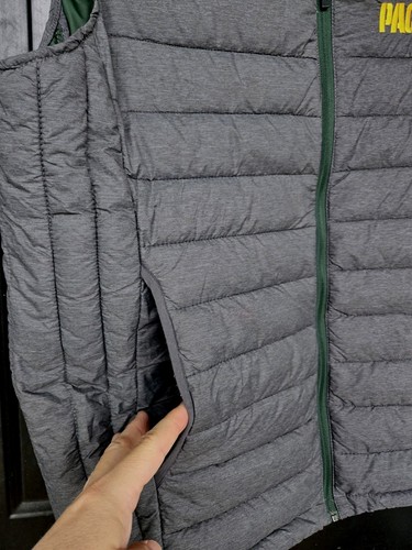 Chaleco acolchado Green Bay Packers NFL gris verde para hombre talla L bordado G-III NUEVO SIN ETIQUETAS - Imagen 2 de 16
