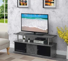 TV Stand with 3 Storage Cabinets and Shelf for Tvs up to 55 Inches, Cement