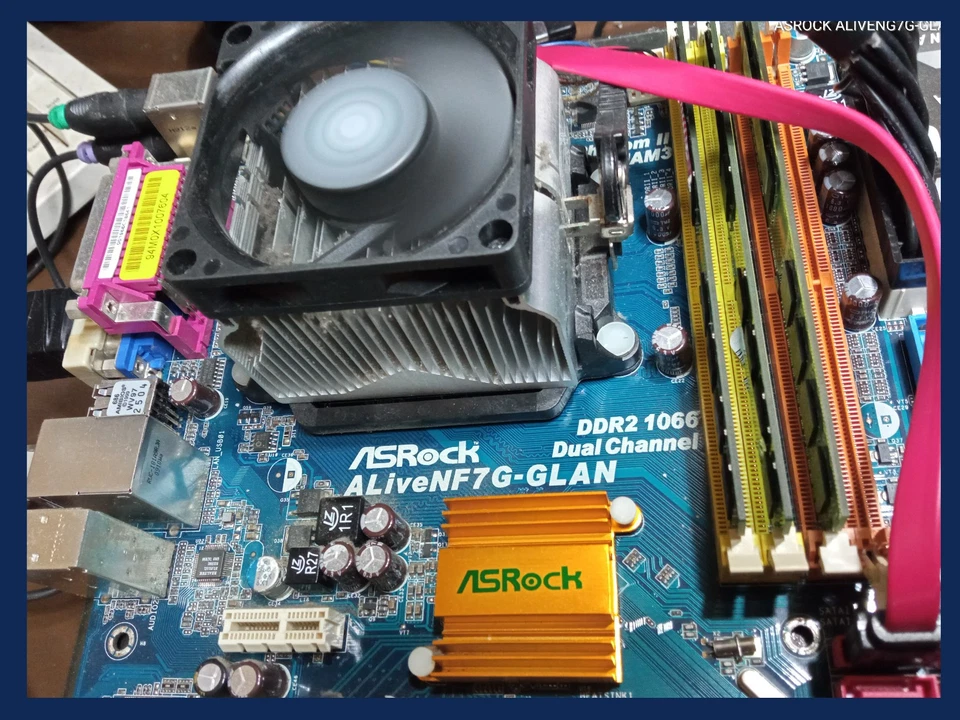 [62] - SCHEDA MADRE SOCKET AM2 ASROCK  ALiveNF6G-GLAN + CPU AMD  + RAM - Immagine 2 di 4