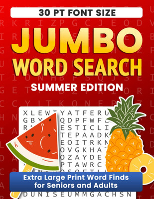 Jumbo Word Search Puzzle Book Summer: Extra Large Print Word Finds for Seniors a