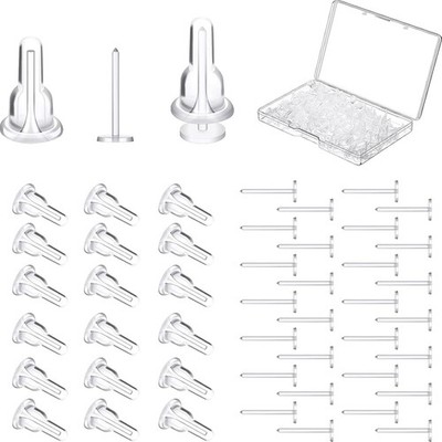 200 piezas/100 pares de pendientes transparentes para deportes, de silicona