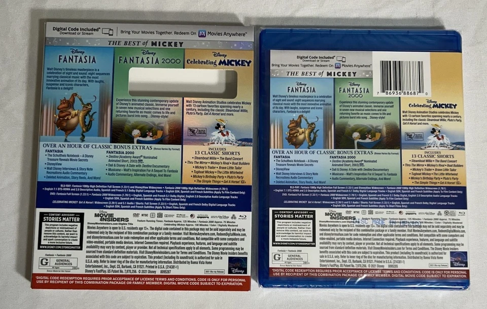 Disney The Best of Mickey: Fantasia 2000/Celebrating Mickey Sealed Slipcover New - image 4 of 4