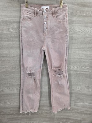 Risen Distressed Denim Jeans Rose Pink Women's Size 9/29 Style RDP5504