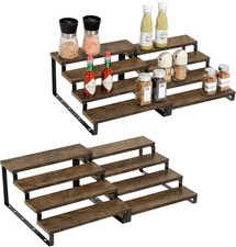 4Pack 4Tier Expandable Spice Rack Organizer Adjustable Step Shelf Storage Holder