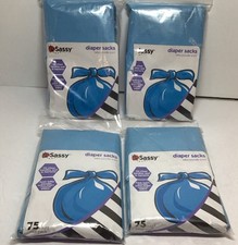300 Sassy Diaper Sacks 75 ct X 4 300 NEW, UNOPENED, UNUSED