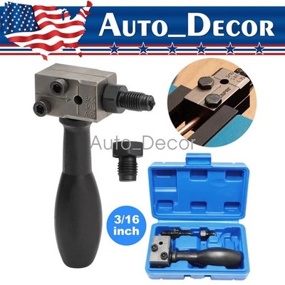 Universal Handheld Car Brake Line Flaring Tool Kit 3/16'' Double Flare + Storage