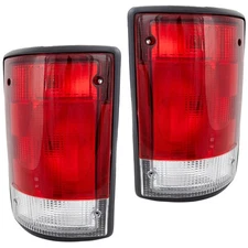 Halogen Tail Light Set For 1995-2002 Ford E-150 Econoline Clear & Red Lens 2Pcs