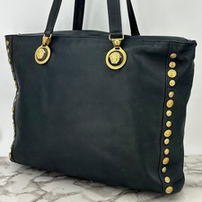 Borsa tote VERSACE Medusa in pelle nera lusso grande Made in Italy vintage