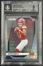 JAYDEN DANIELS BGS 9 2024 PANINI PRIZM #347 ROOKIE PANDORA RC 288/400 COMMANDERS