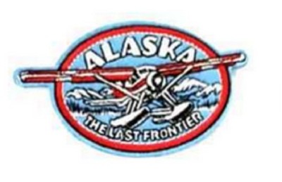 New Alaska iron on embroidered souvenir patch Float plane aka Bush Plane patch