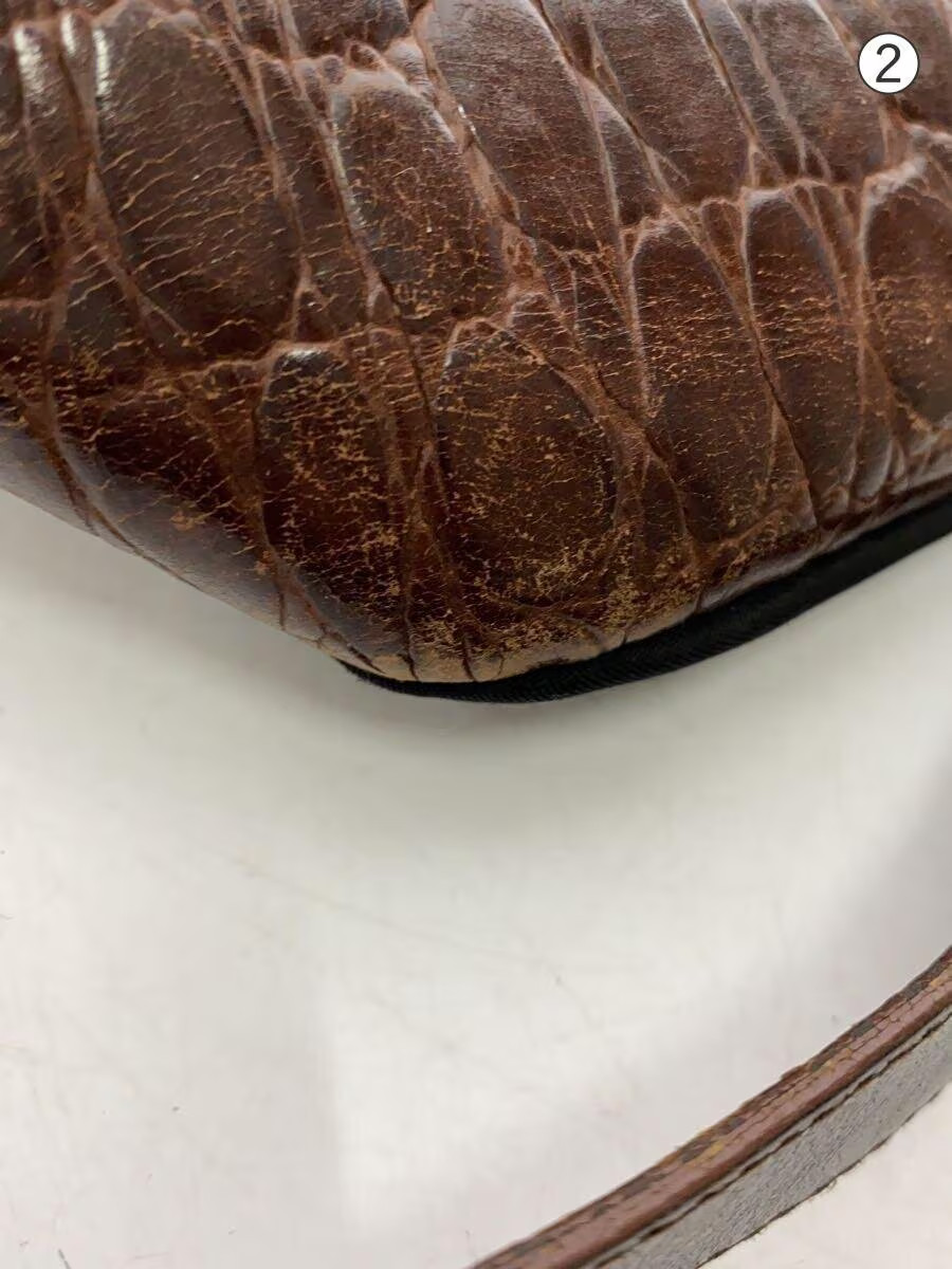 PRADA Drawstring Crocodile Embossed Shoulder Bag … - image 8