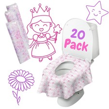 Princess Disposable Toilet Seat Cover for Kids 20 Pack, XL, Waterproof  Indi...