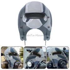 Smoke Windshield Vented Windscreen + Mounting Hardware Kit For Harley Road King