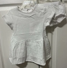 Ollie’s Day Baby Girl White Cotton Dress Bloomers Beach NWT 12-18 Months