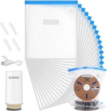 Filament Vacuum Storage Kit with with Upgraded Auto Pump and Bags, 20 Pack Vacuu