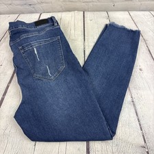 Nicole Miller New York SOHO Womens 12 High Rise Ankle Skinny Distressed Jeans