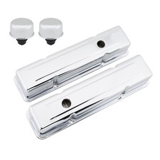 Tall Chrome Valve Covers And Oil Breathers Fits Small Block Chevy Tall Chrome Valve Covers And Oil Breathers Fits Small Block Chevy