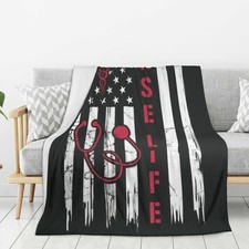 Nurse Blanket 60x50 Inch Soft Cozy Paramedic Throw Fleece Gift For Men Women