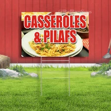 Casseroles & Pilafs Indoor Outdoor Yard Sign with metal stakes